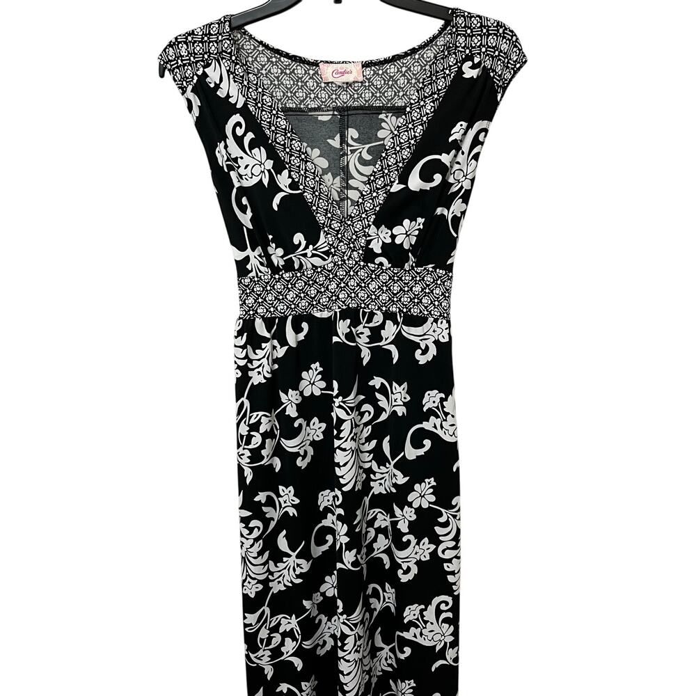 Candie's‎ 90's Vintage Dress Sz S/M (?) Black/White Pullover Tie Back Raw Hem